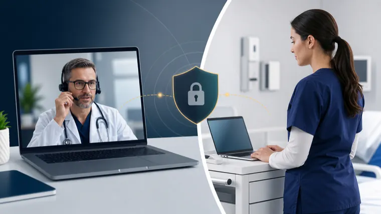 Secure video consultation between remote provider and facility nurse